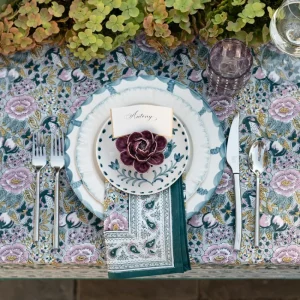 Outlet Pomegranate Inc Pomegranate Garden Teal & Lilac Napkin | Set of 4