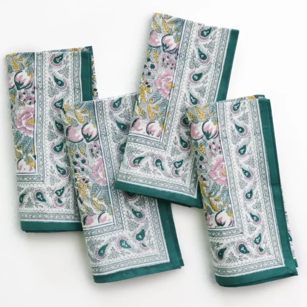 Outlet Pomegranate Inc Pomegranate Garden Teal & Lilac Napkin | Set of 4