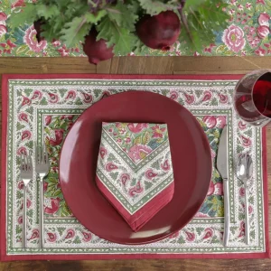 Fashion Pomegranate Inc Pomegranate Garden Wine & Rose Placemat | Set of 4