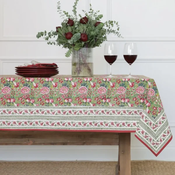 Outlet Pomegranate Inc Pomegranate Garden Wine & Rose Tablecloth