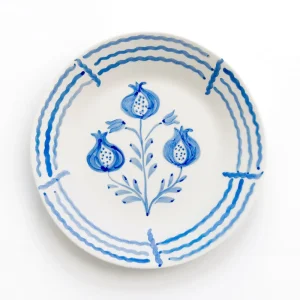 Fashion Pomegranate Inc Pomegranate Trio Sketch Cobalt Blue Salad Plate | Set of 2