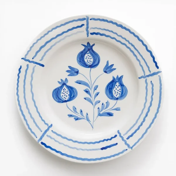 Best Pomegranate Inc Pomegranate Trio Sketch Cobalt Blue Dinner Plate | Set of 2