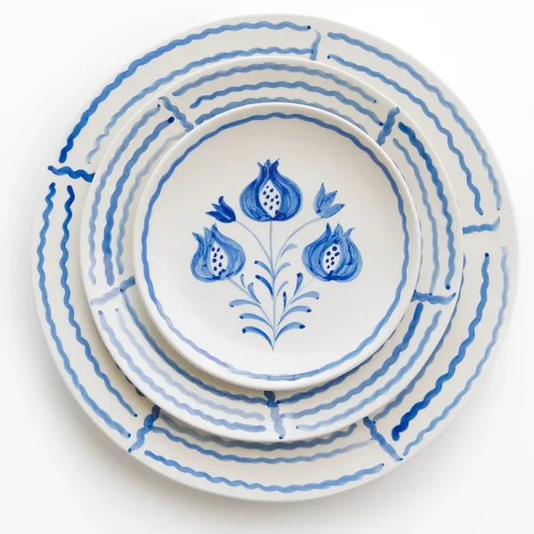 Clearance Pomegranate Inc Pomegranate Trio Sketch Cobalt Blue Appetizer Plate | Set of 4