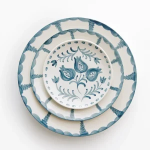 Online Pomegranate Inc Pomegranate Trio Vine Teal Salad Plate | Set of 2