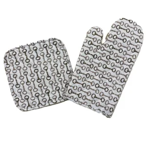 Discount Pomegranate Inc Pony Club Oven Mitt and Pot Holder Set