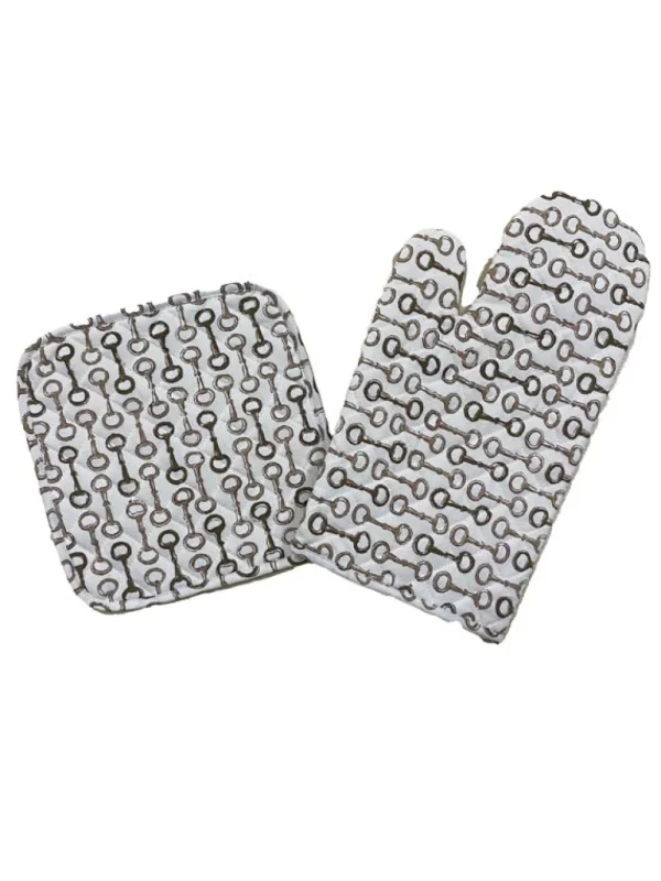 Discount Pomegranate Inc Pony Club Oven Mitt and Pot Holder Set