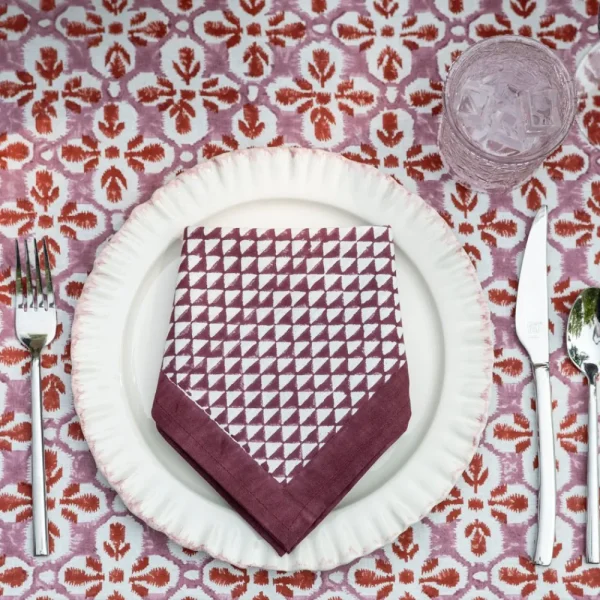 New Pomegranate Inc Purple Triangle Napkin | Set of 4