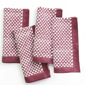 New Pomegranate Inc Purple Triangle Napkin | Set of 4