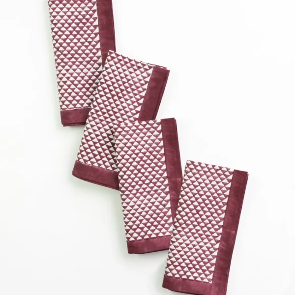 New Pomegranate Inc Purple Triangle Napkin | Set of 4