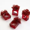 Discount Pomegranate Inc Red Acrylic Beaded Napkin Ring | Set of 4