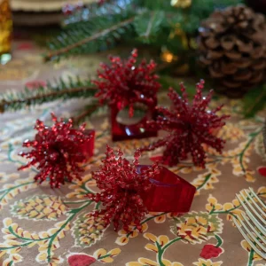 Discount Pomegranate Inc Red Acrylic Beaded Napkin Ring | Set of 4