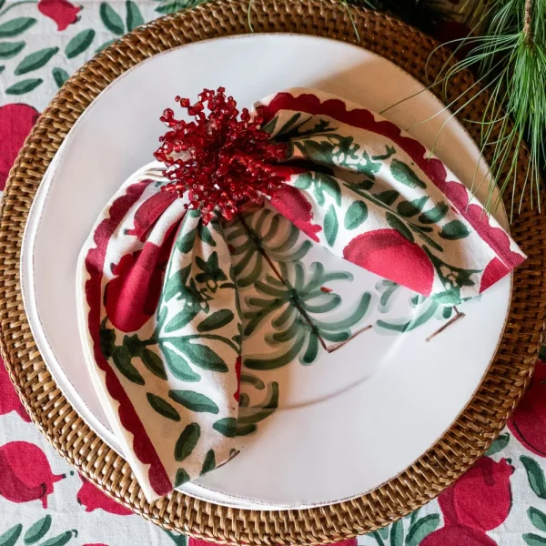 Discount Pomegranate Inc Red Acrylic Beaded Napkin Ring | Set of 4