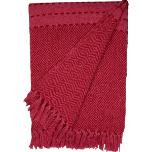 Discount Pomegranate Inc Red & Pink Diamonds Woven Throw