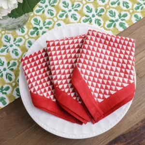 Clearance Pomegranate Inc Red Triangle Napkin | Set of 4