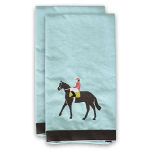 Clearance Pomegranate Inc Riders Up Horse and Jockey Tea Towels