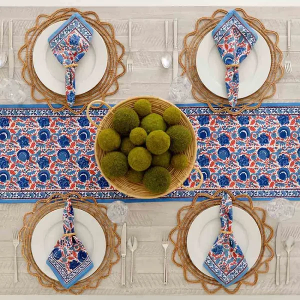 Clearance Pomegranate Inc Round Bamboo Cane Placemats | Set of 4