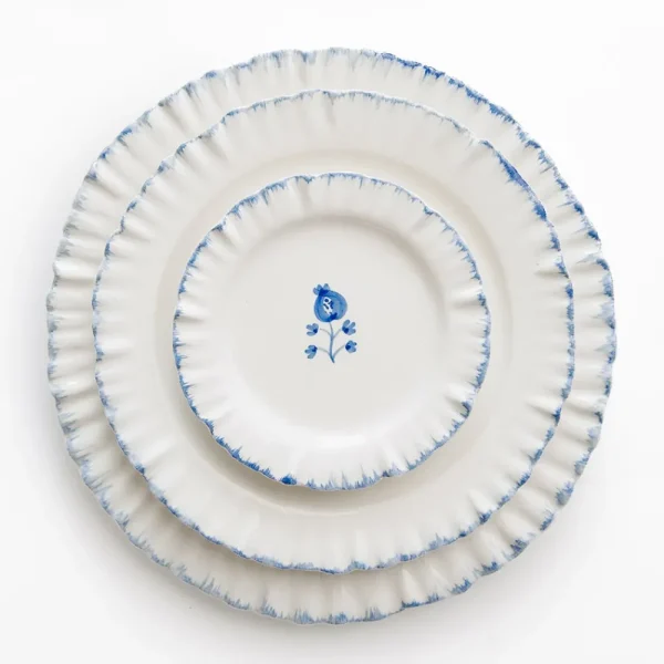 Outlet Pomegranate Inc Ruffled Cobalt Blue Dinner Plate | Set of 2