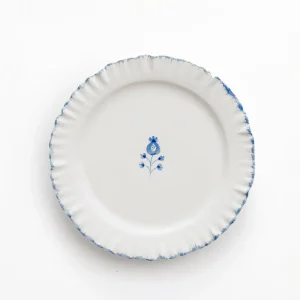 New Pomegranate Inc Ruffled Cobalt Blue Salad Plate | Set of 2