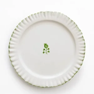 Fashion Pomegranate Inc Ruffled Green Dinner Plate | Set of 2