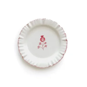 Clearance Pomegranate Inc Ruffled Rose Appetizer Plate | Set of 4