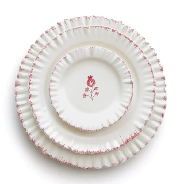 Clearance Pomegranate Inc Ruffled Rose Appetizer Plate | Set of 4