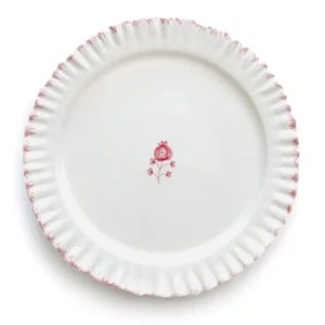 New Pomegranate Inc Ruffled Rose Dinner Plate | Set of 2