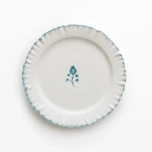 Clearance Pomegranate Inc Ruffled Teal Salad Plate | Set of 2