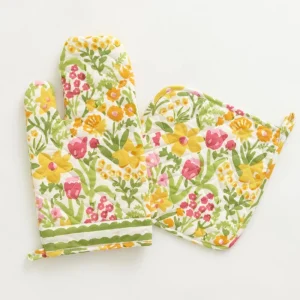 Sale Pomegranate Inc 70s Flower Oven Mitt Set