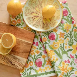 Sale Pomegranate Inc 70s Flower Tea Towels