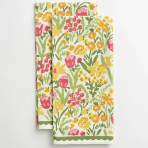 Sale Pomegranate Inc 70s Flower Tea Towels