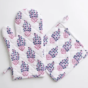 Sale Pomegranate Inc Sagar Blue & Magenta Oven Mitt Set