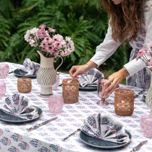 Sale Pomegranate Inc Sagar Blue & Magenta Tablecloth