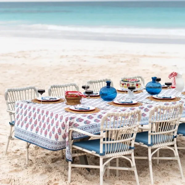 New Pomegranate Inc Sagar Red & Blue Tablecloth