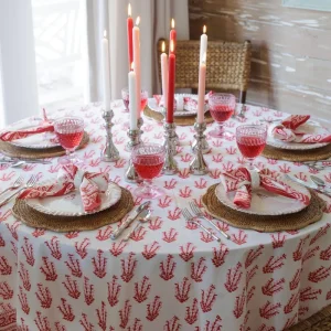 Hot Pomegranate Inc Sagar Red & Pink Tablecloth