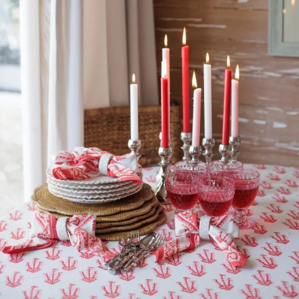 Hot Pomegranate Inc Sagar Red & Pink Tablecloth