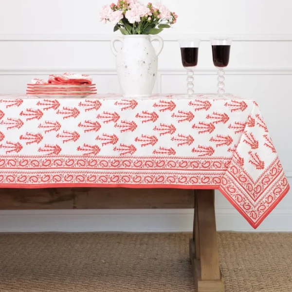 Hot Pomegranate Inc Sagar Red & Pink Tablecloth