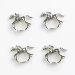 Discount Pomegranate Inc Silver Jockey Napkin Ring | Set of 4