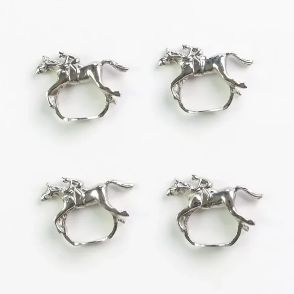 Discount Pomegranate Inc Silver Jockey Napkin Ring | Set of 4