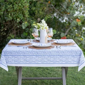 Online Pomegranate Inc Tapestry Blue Tablecloth