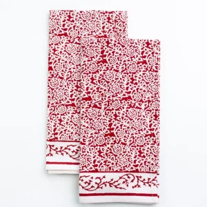 New Pomegranate Inc Tapestry Deep Red Tea Towels