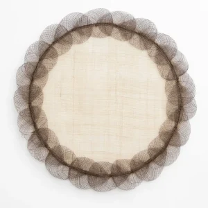 Fashion Pomegranate Inc Taupe Poplar Leaf Rice Paper Placemat | Set of 4