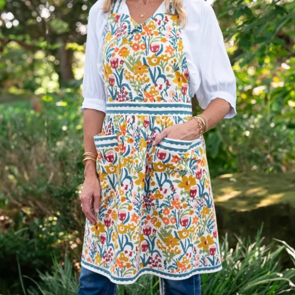 Outlet Pomegranate Inc Teal Garden Apron