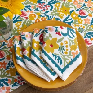 Best Pomegranate Inc Teal Garden Napkin | Set of 4