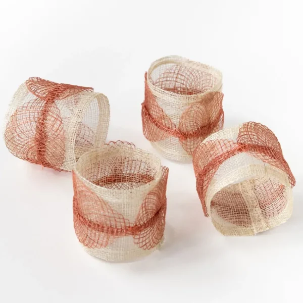 Clearance Pomegranate Inc Terracotta Poplar Leaf Napkin Rings | Set of 4