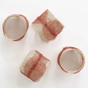 Clearance Pomegranate Inc Terracotta Poplar Leaf Napkin Rings | Set of 4