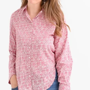 Online Pomegranate Inc Tulip Sundial Mauveglow Button Down Blouse