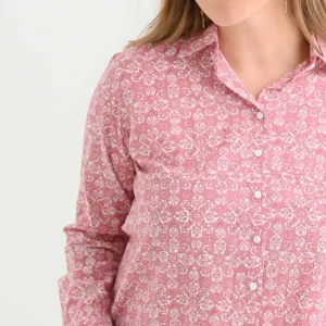 Online Pomegranate Inc Tulip Sundial Mauveglow Button Down Blouse