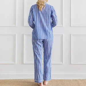 Outlet Pomegranate Inc Watercolor Blue Stripe PJ Set