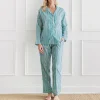 Clearance Pomegranate Inc Watercolor Green Stripe Pajama Set