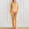 Sale Pomegranate Inc Watercolor Orange Stripe Pajama Set